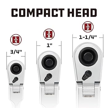 Amazon.com: Powerbuilt 1/4 Inch Drive Flex Head Ratchet, 9